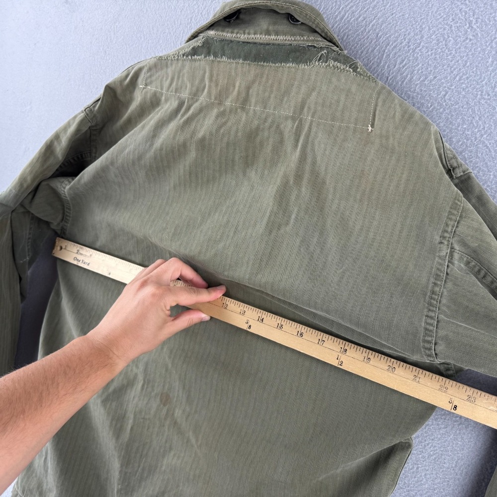 40s HBT Jacket Coat Mens Fits Medium 22x29" M-43 WWII Green 13 Star Buttons - Picture 12 of 16